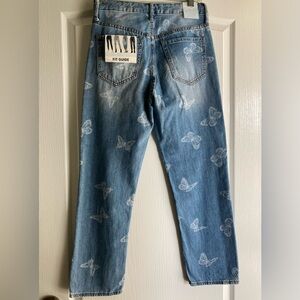 NEW Adorable S.O.N.G. Butterfly High Waisted Jeans Size 5/27